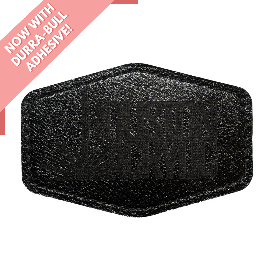 Hexagon Leatherette Patch - Black/Black (5 Pack)