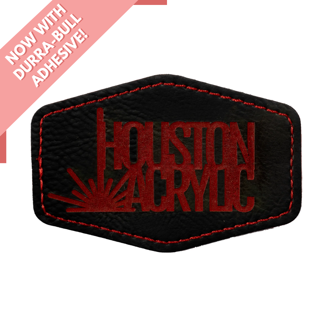 Hexagon Leatherette Patch - Black/Red (5 Pack)