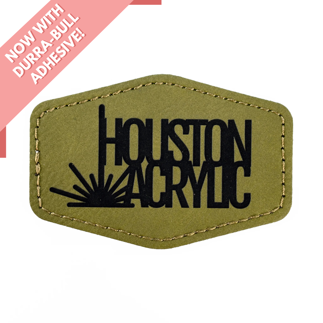 Hexagon Leatherette Patch - Olive Green/Black (5 Pack)