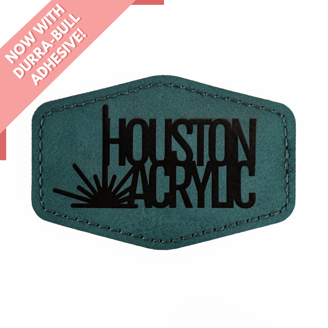 Hexagon Leatherette Patch - Turquoise/Black (5 Pack)