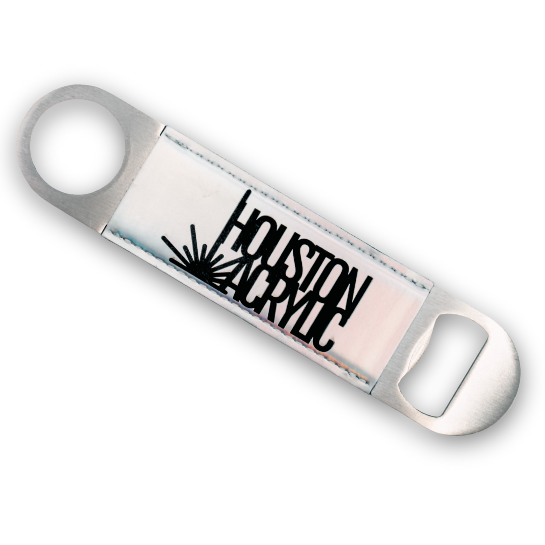 Holographic Chrome/Black MakerLeatherette Magnetic Bottle Opener