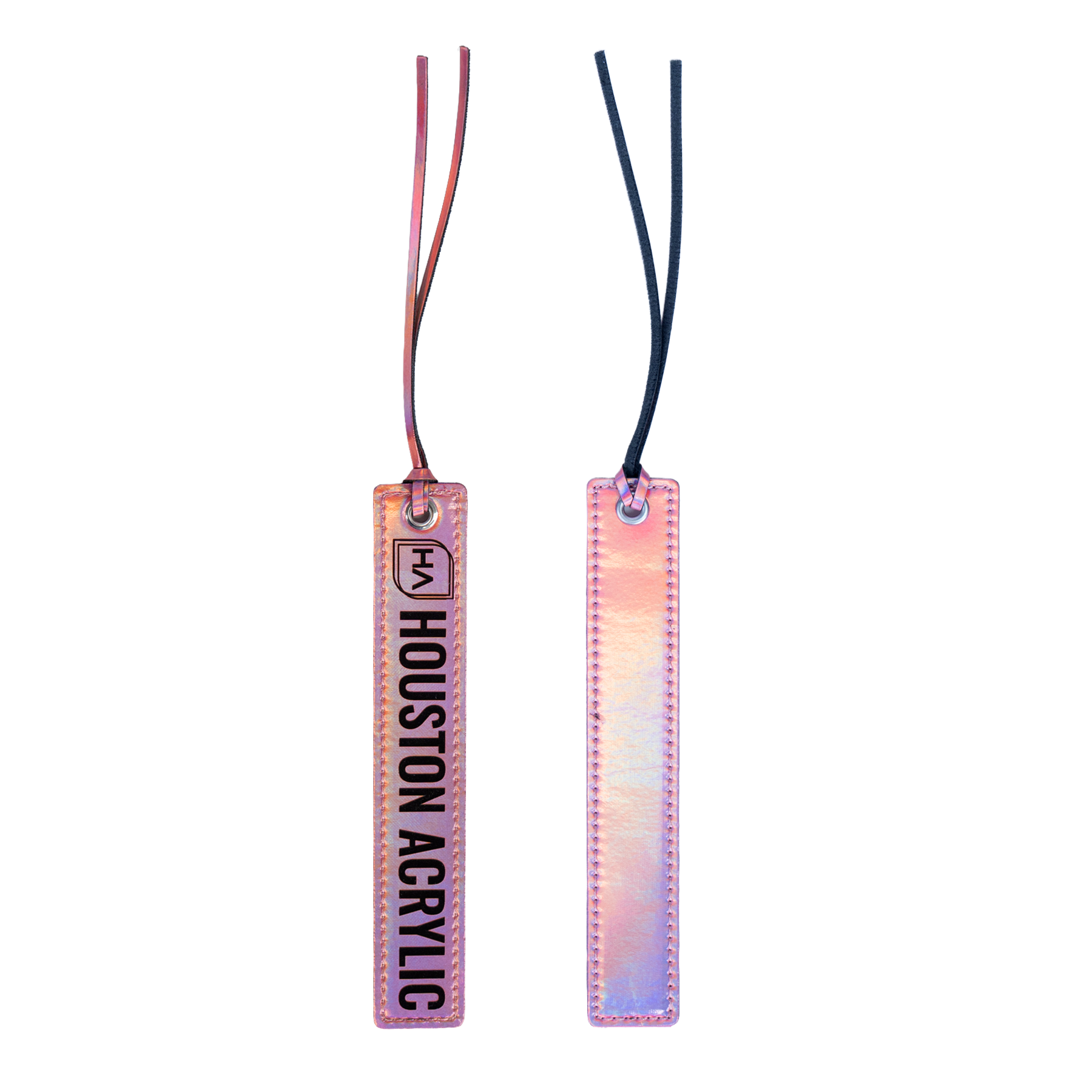 Holographic Pink/Black MakerLeatherette Bookmark Laserable Leatherette Bookmark Blank