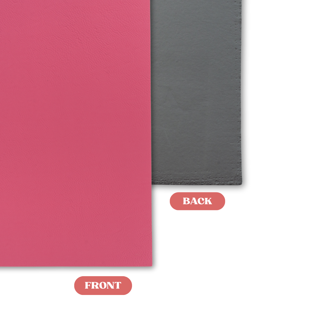 Hot Pink/Black Leatherette Sheet Front vs Back Comparison