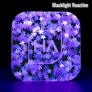 Blacklight reactive 1/8" (0.118/3.0mm) Iridescent Snowflakes Acrylic Sheet