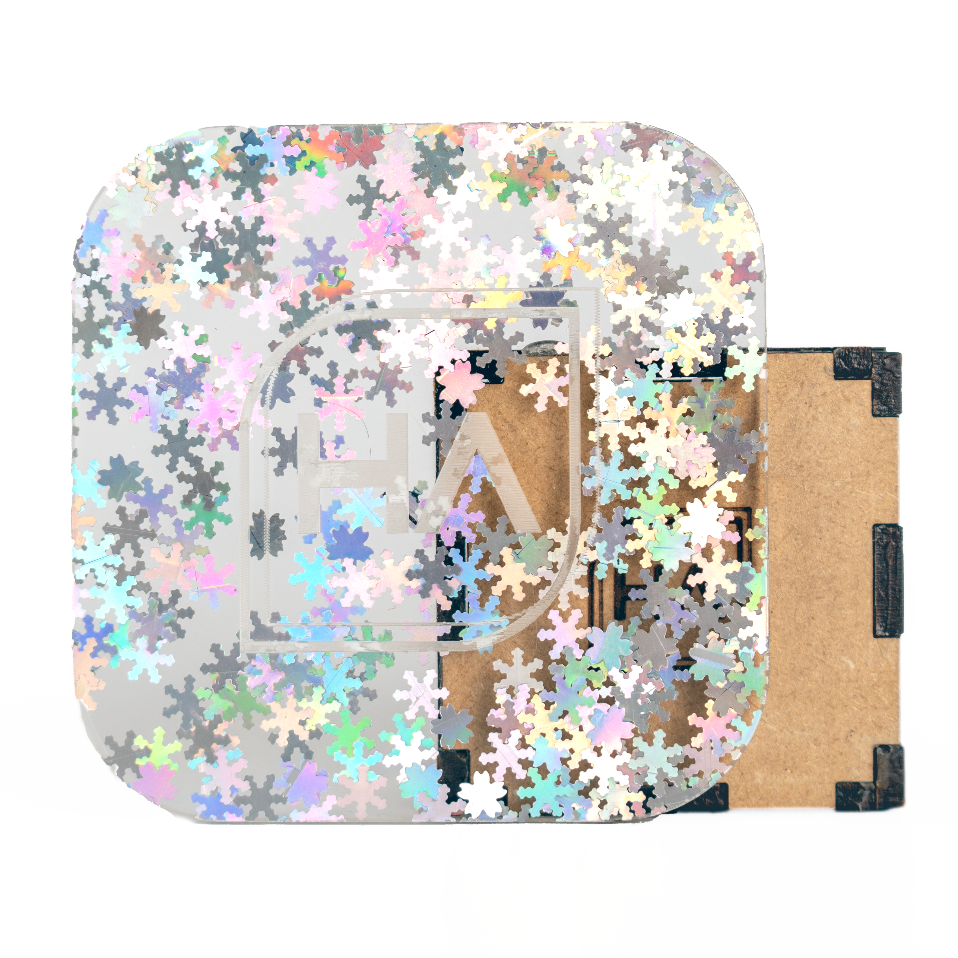 1/8" Iridescent Snowflakes Cast Acrylic Sheet