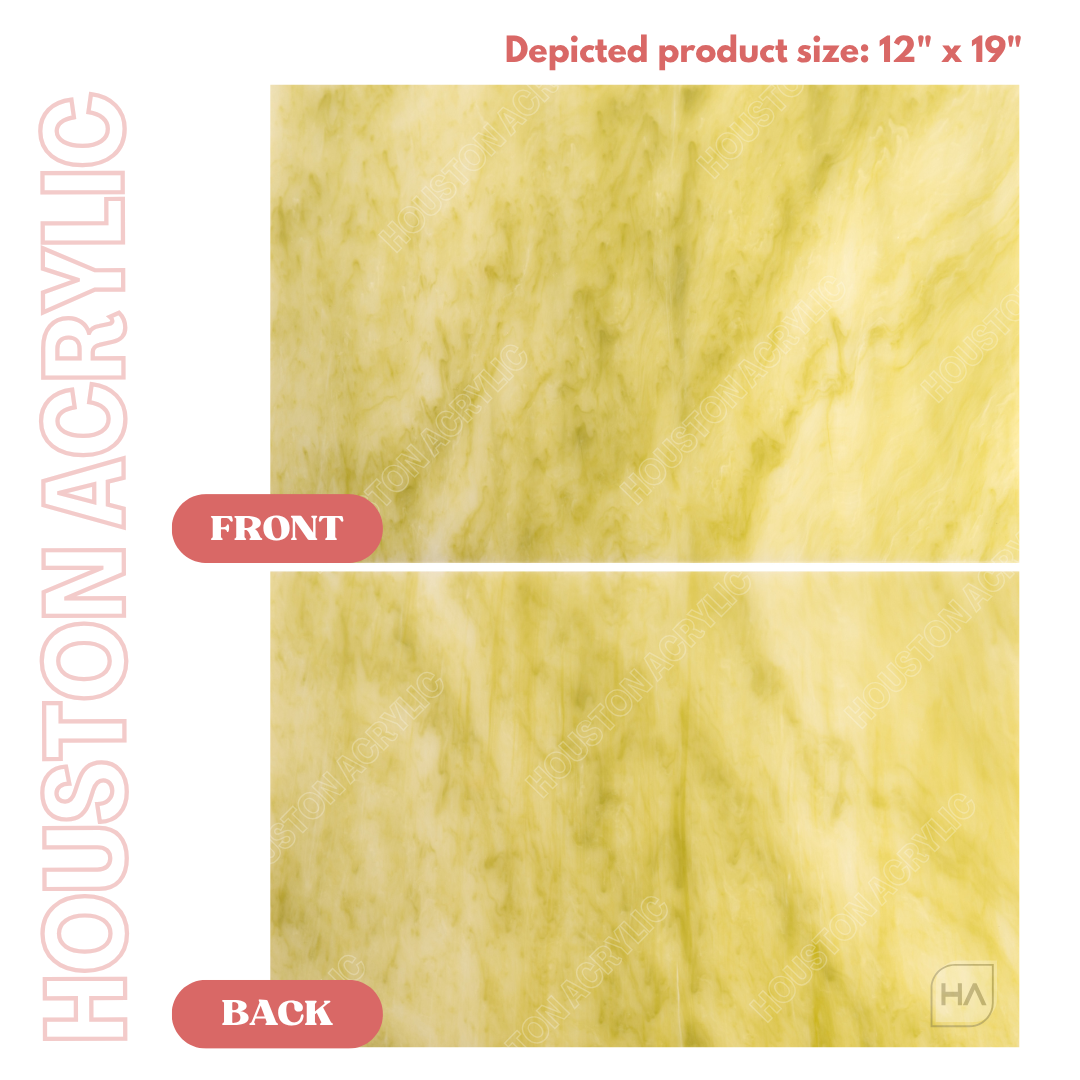1/8" Jade Quartz Cast Acrylic Sheet Front vs Back Full Size Sheet View