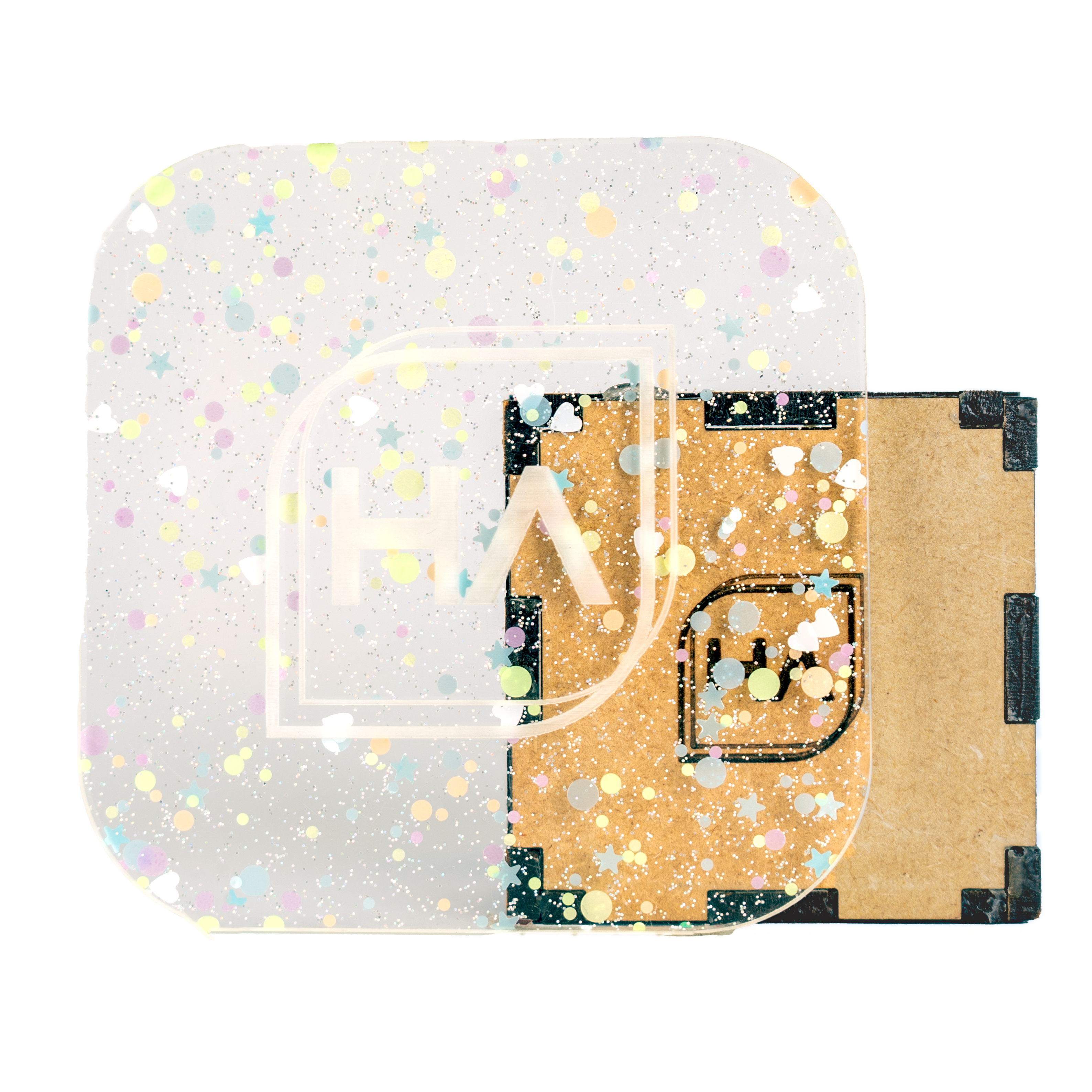 1/8" Kawaii Kisses Confetti Cast Acrylic Sheet