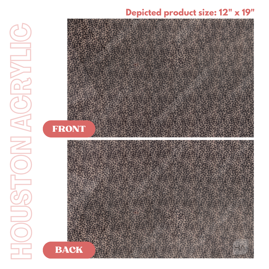 1/8" Leopard Cast Acrylic Sheet Front vs Back Full Size Sheet Comparison