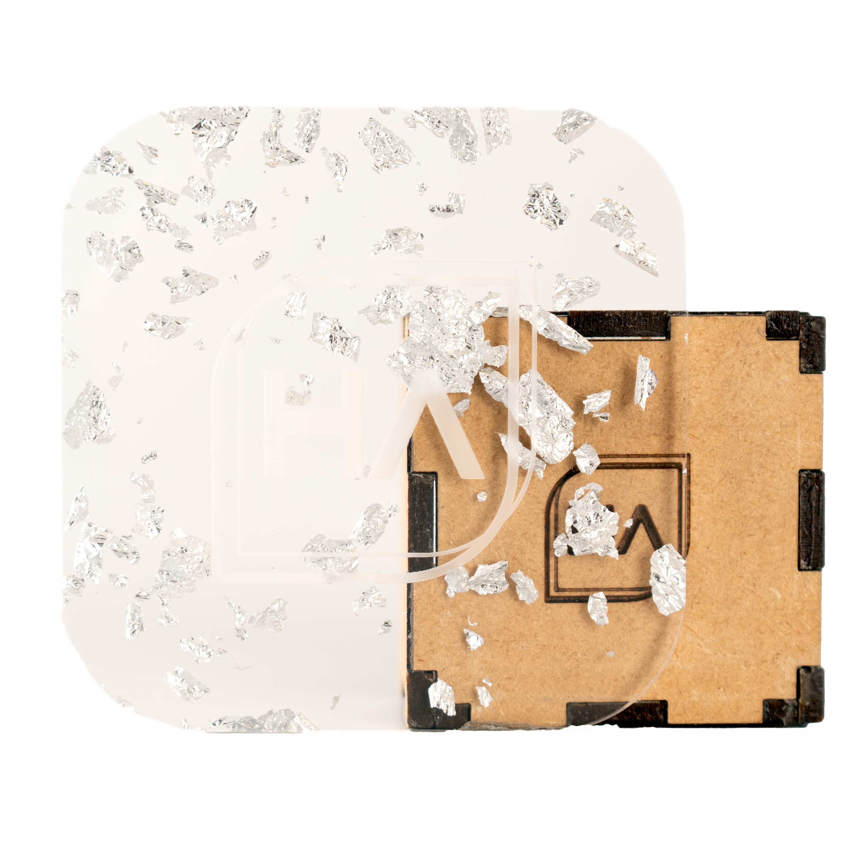 1/8" Large Silver Flakes Cast Acrylic Sheet