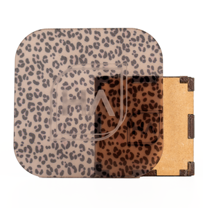 Brown and Tan Leopard Print With Your Choice Trim Color Micro