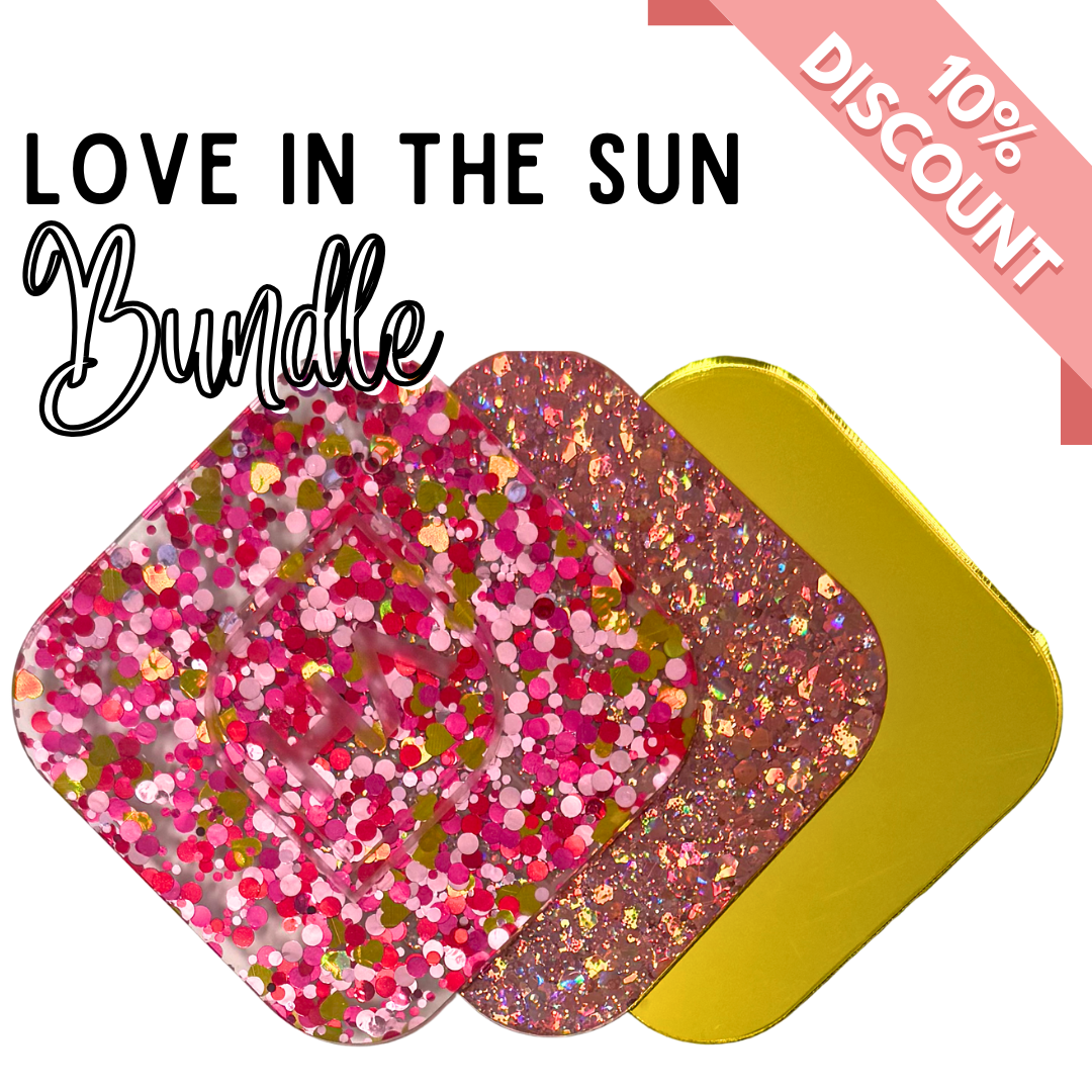 Love in the sun cast acrylic sheet bundle for valentines day