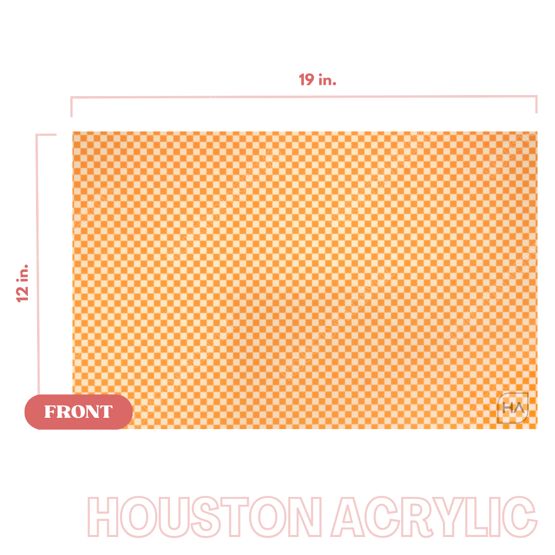 1/8" Mini Orange Checkered MakerPrint Full Size Acrylic Sheet View