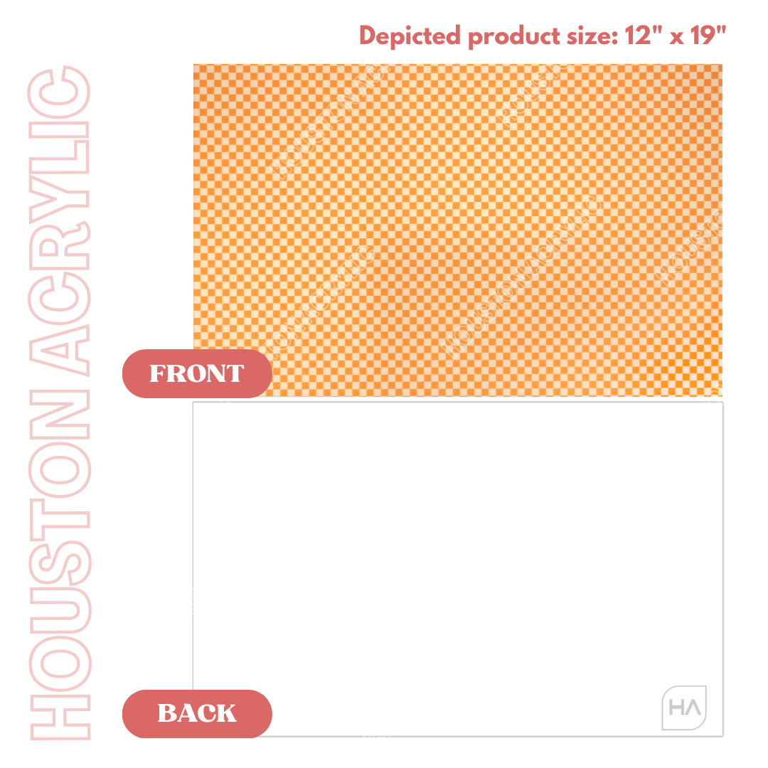 1/8" Mini Orange Checkered MakerPrint Full Size Sheet View Front and Back Comparison