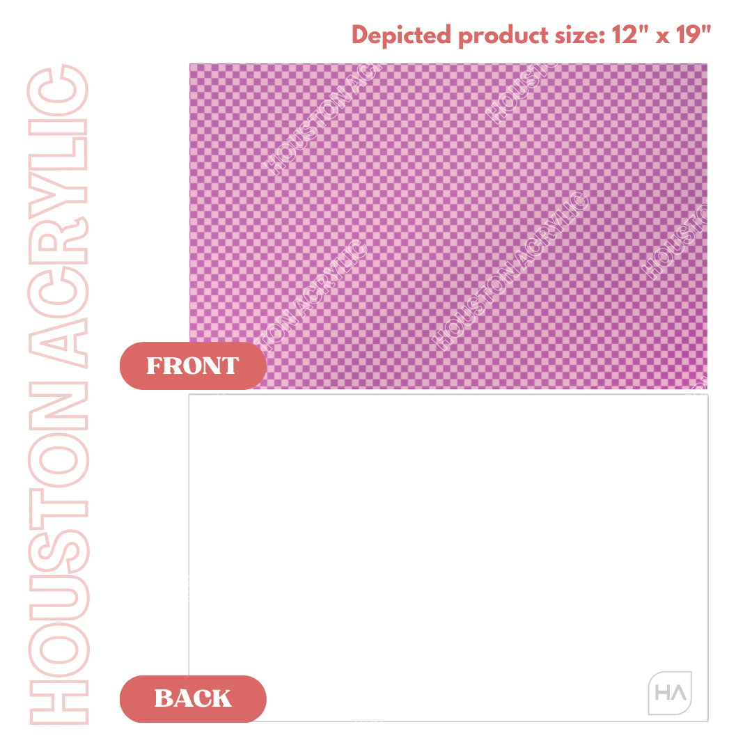 1/8" Mini Purple Checkered MakerPrint Full Size Sheet View Front and Back Comparison