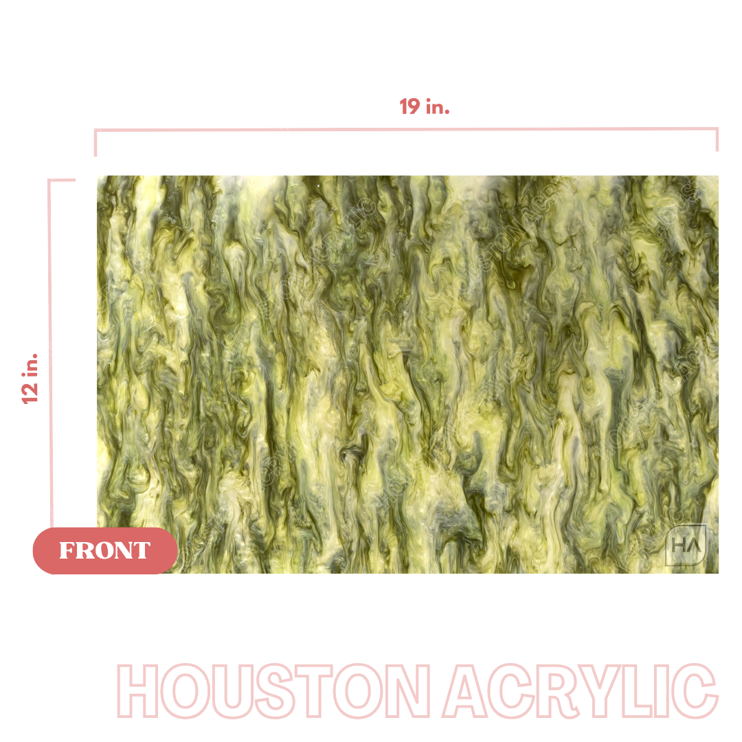 1/8" Moss Pearly Swirly Cast Acrylic Sheet