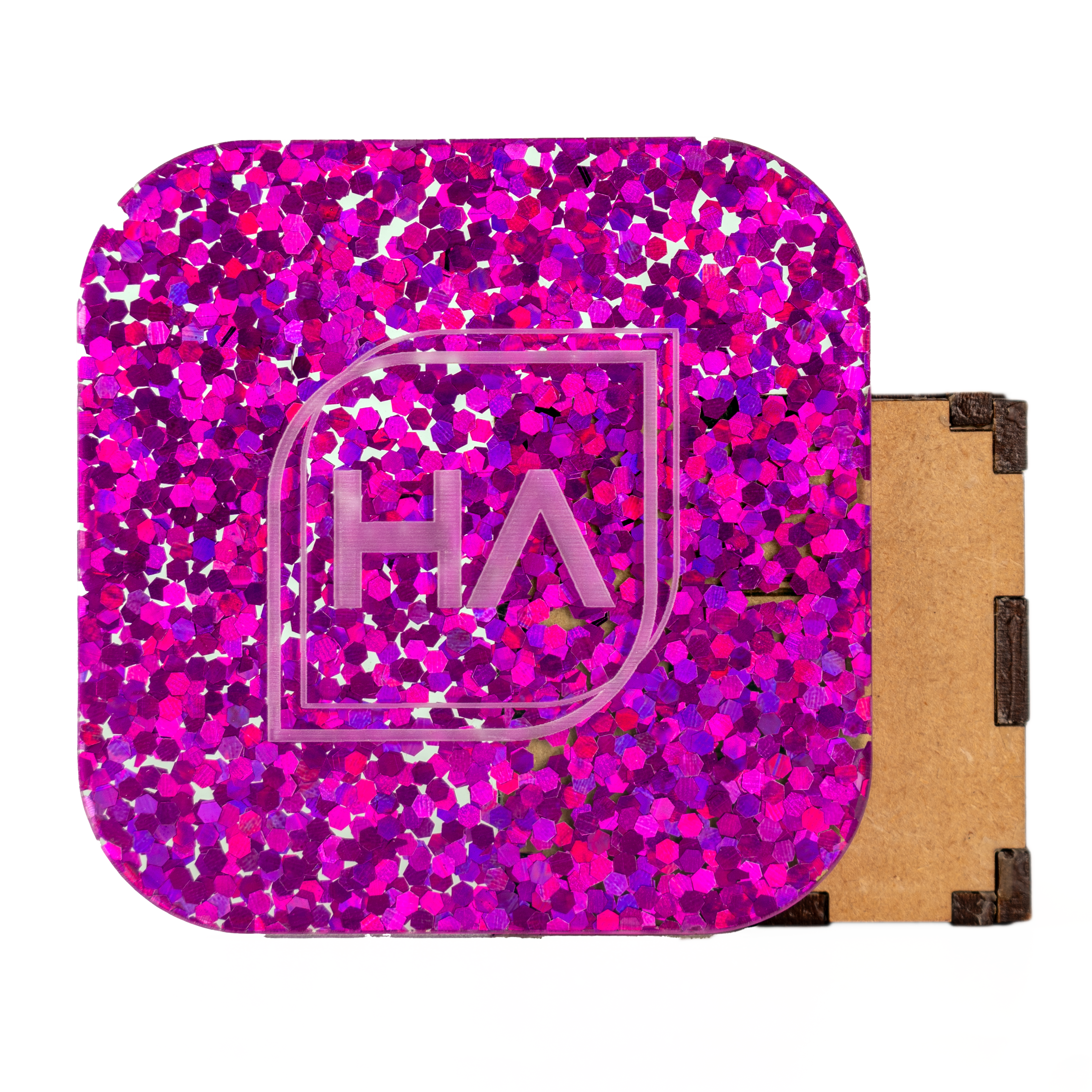 1/8" Magenta Holographic Chunky Hex Confetti Cast Acrylic Sheet