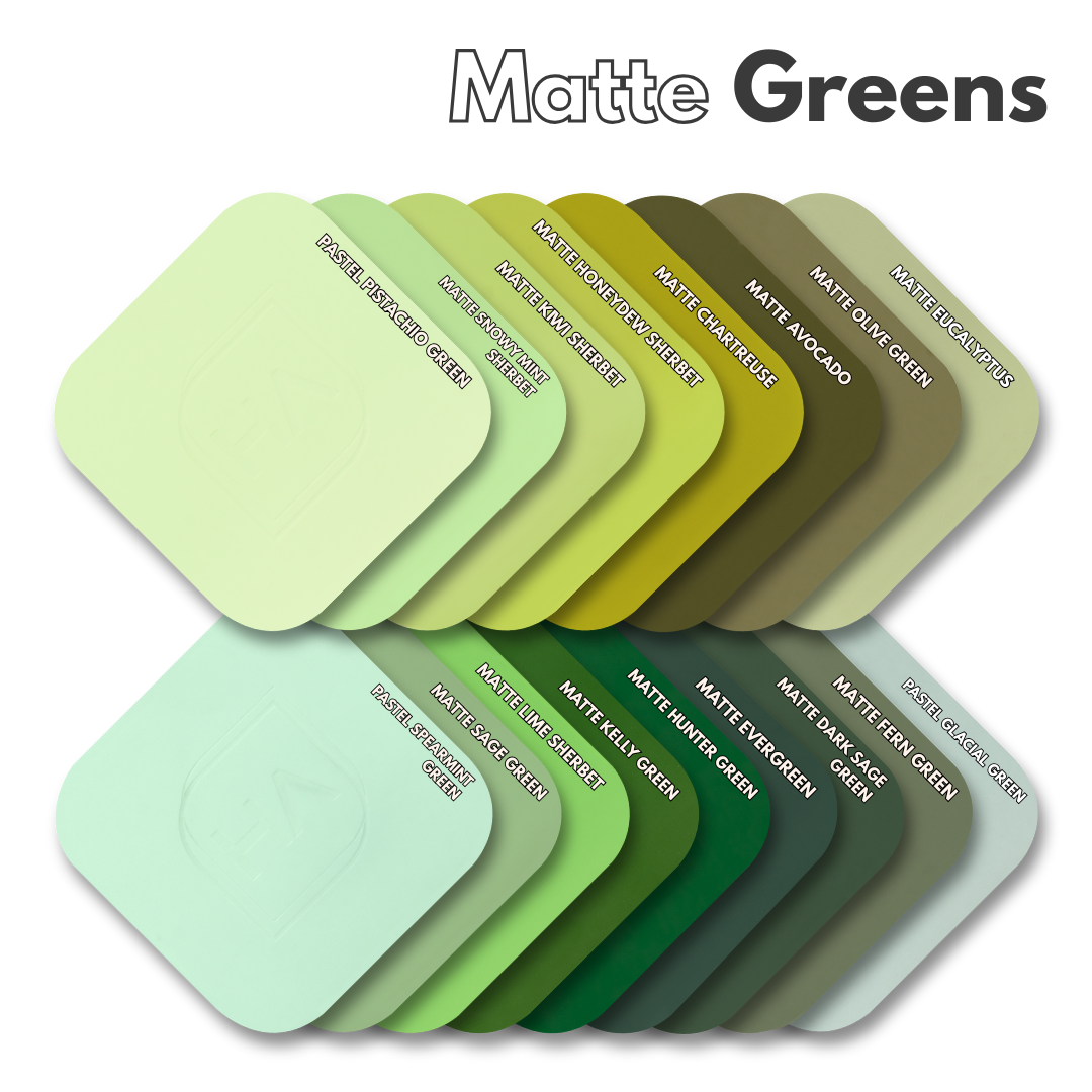 Matte Green Acrylic Sheets Color Comparison