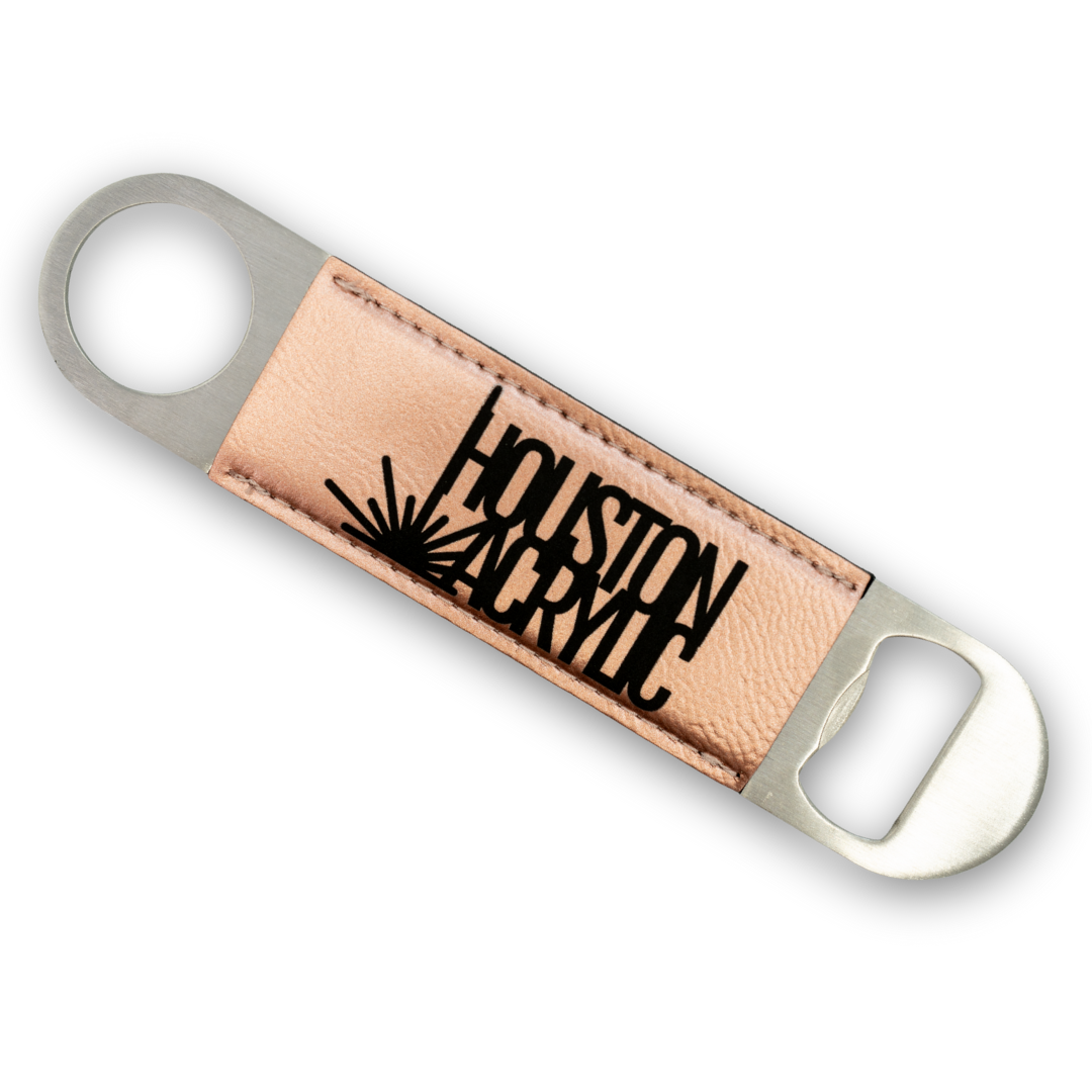 Metallic Rose Gold/Black MakerLeatherette Magnetic Bottle Opener