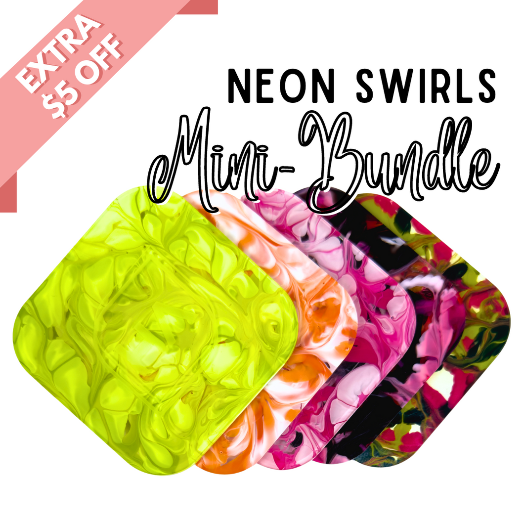 Mini Neon Swirls Acrylic Sheet Bundle