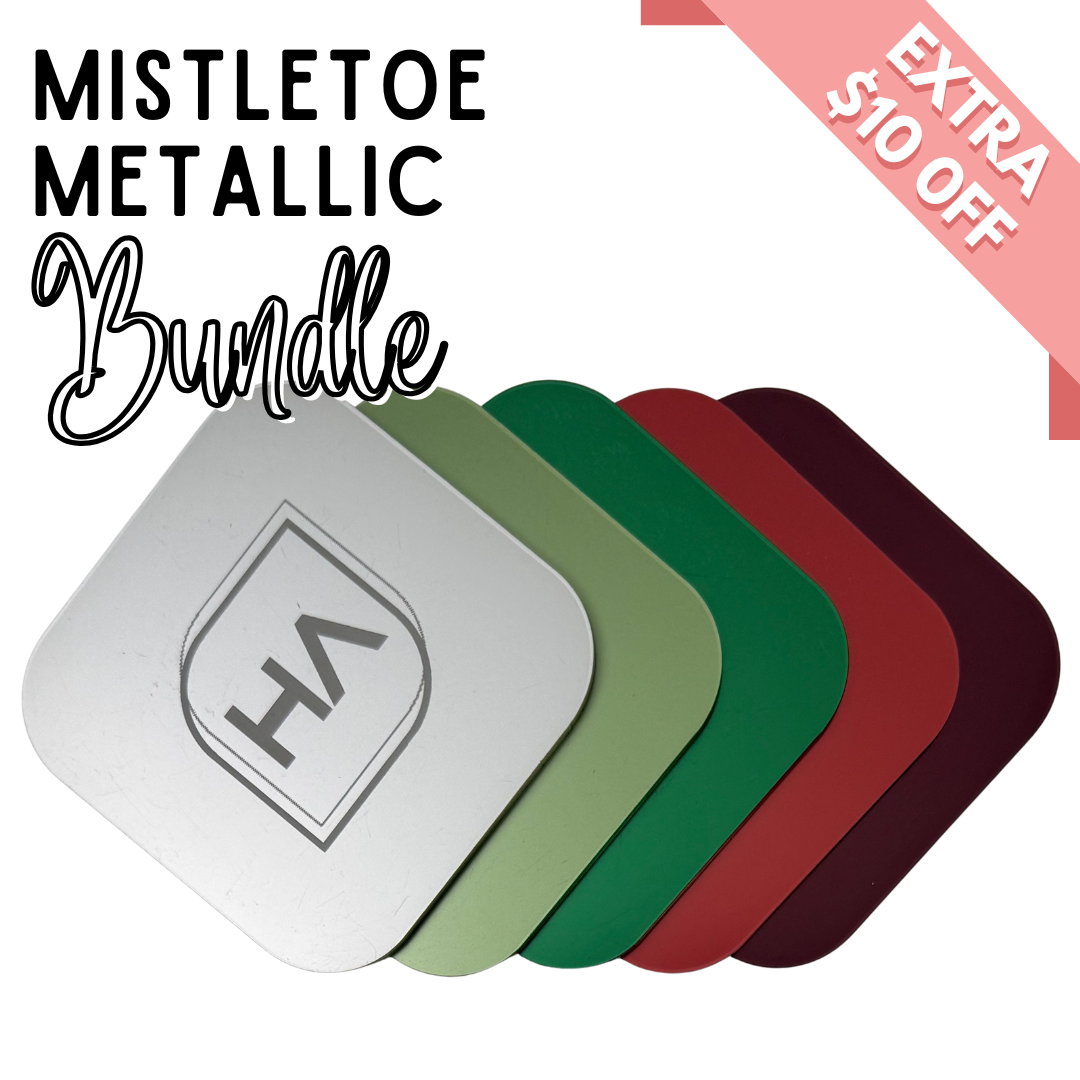 Mistletoe Metallic Cast Acrylic Sheet Christmas Bundle