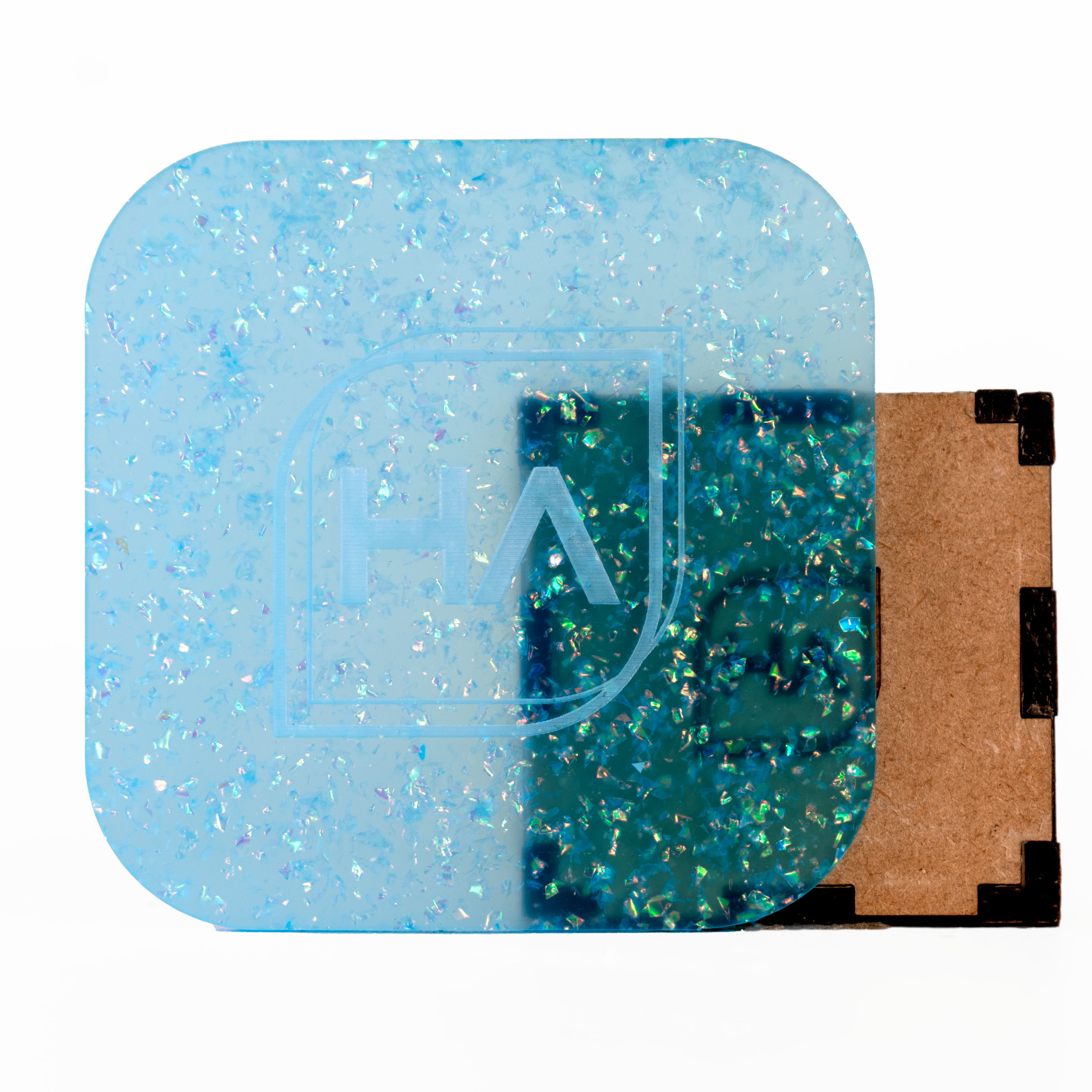 1/8" Neon Blue Crackled Cast Acrylic Sheet