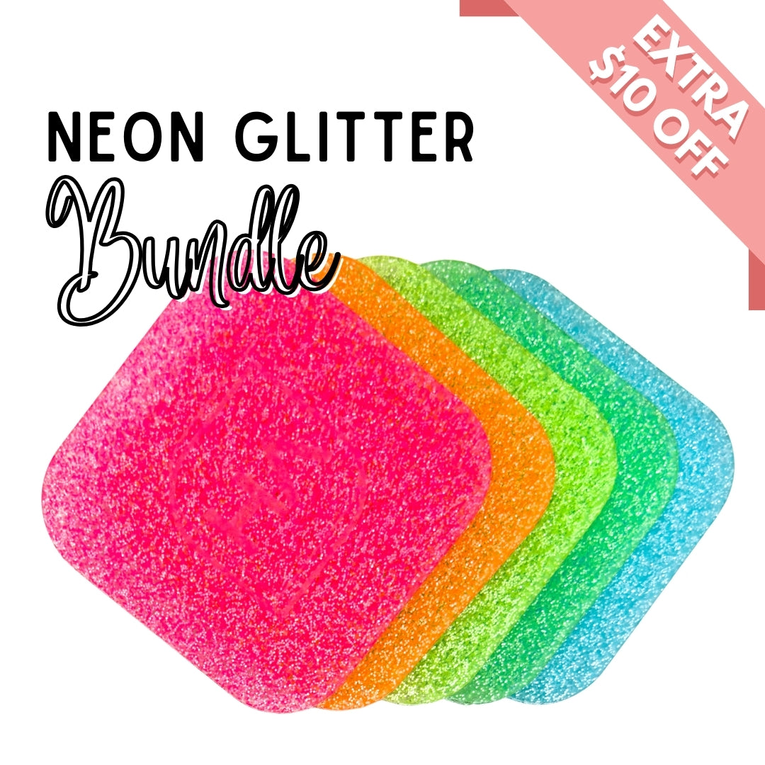 1/8" Neon Glitter Cast Acrylic Sheet Bundle