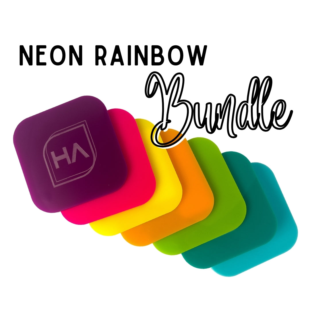 1/8" Neon Rainbow Cast Acrylic Sheet Bundle