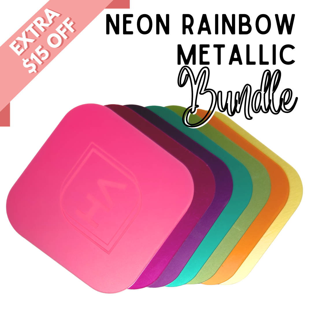  Neon Rainbow Metallic Acrylic Sheet Bundle