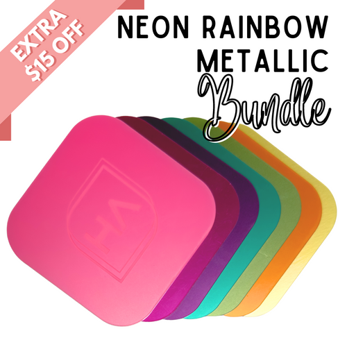  Neon Rainbow Metallic Acrylic Sheet Bundle