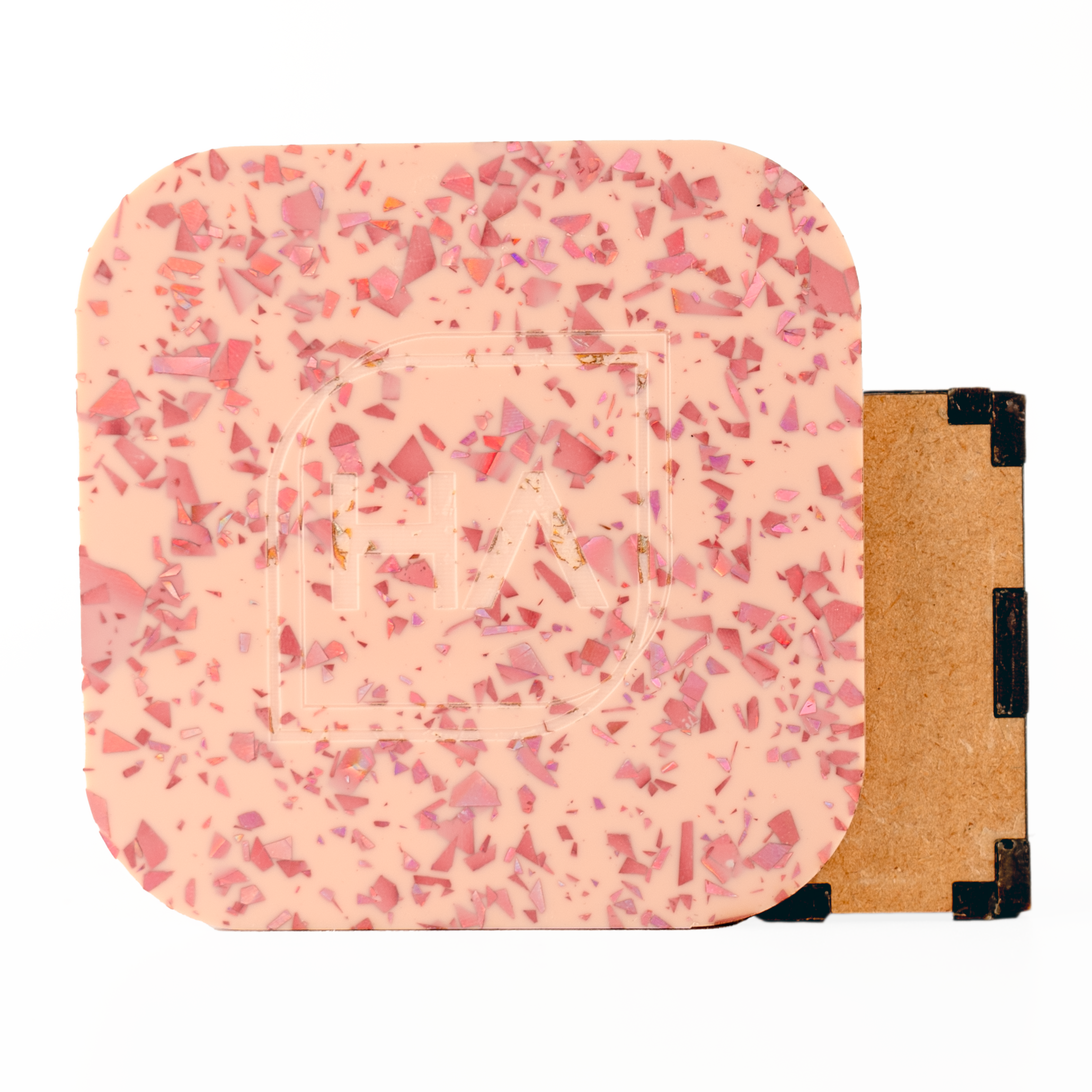 1/8" Nude Blush and Rose Holographic Flake Cast Acrylic Sheet