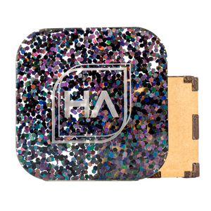 1/8" Onyx Holographic Chunky Hex Confetti Cast Acrylic Sheet