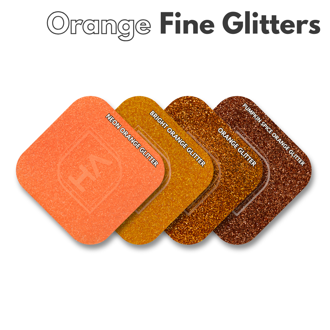 1/8" Orange Fine Glitter Cast Acrylic Sheet Color Comparison