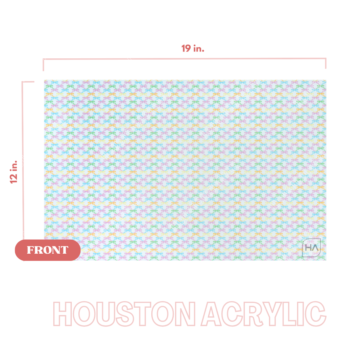 1/8" Pastel Bows MakerPrint Cast Acrylic Sheet Full Size View