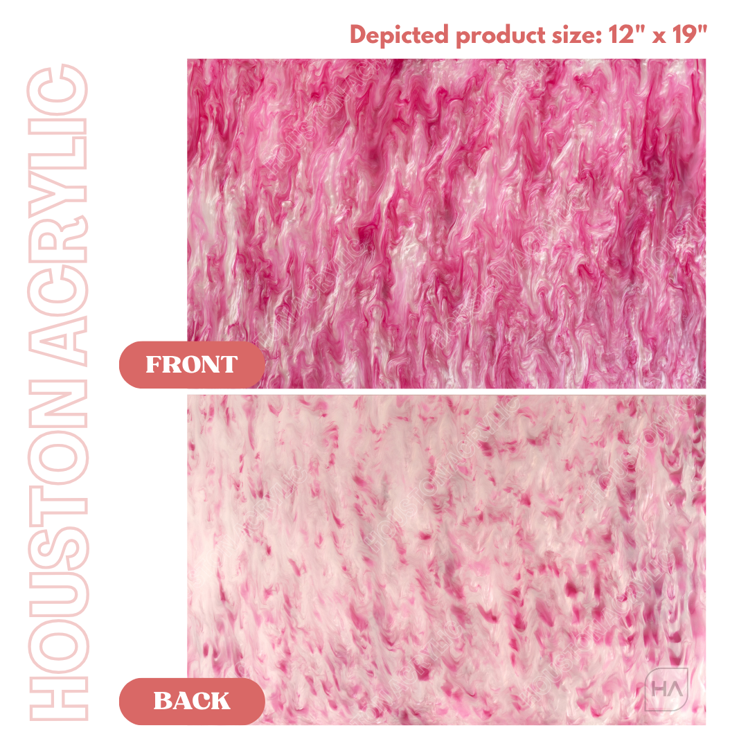 1/8" Pink Pearly Swirly Cast Acrylic Sheet
