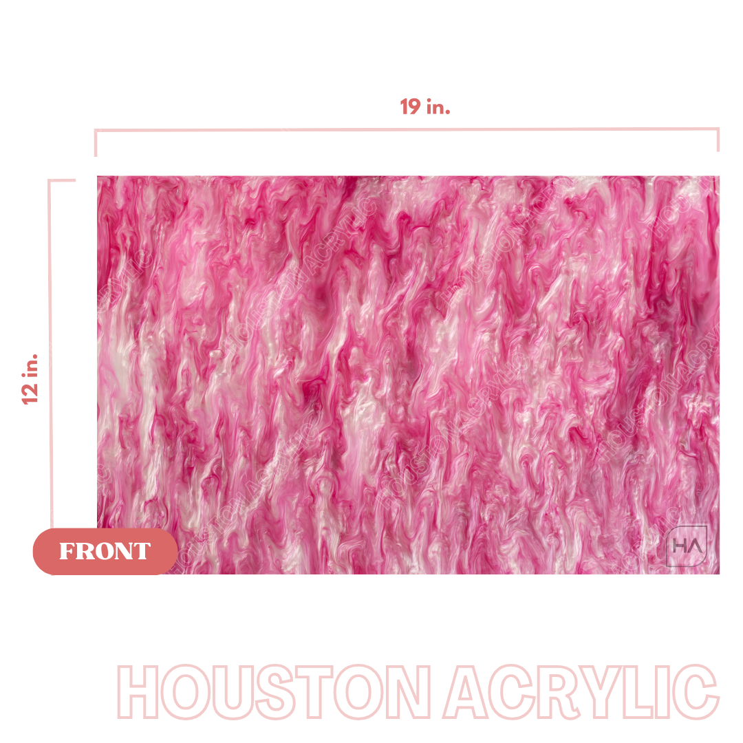 1/8" Pink Pearly Swirly Cast Acrylic Sheet