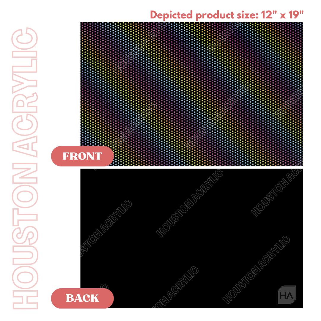 1/8" Polka Dot Rainbow Texture MakerPrint Full Size Sheet View Front and Back Comparison