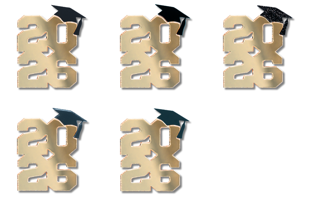 Pale Gold Mirror and Black Acrylic Sheet Graduation Color Guide