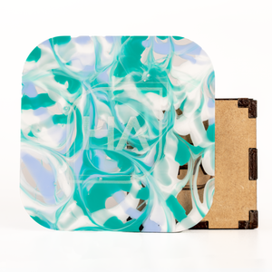 1/8" Pastel Aqua Swirls Cast Acrylic Sheet