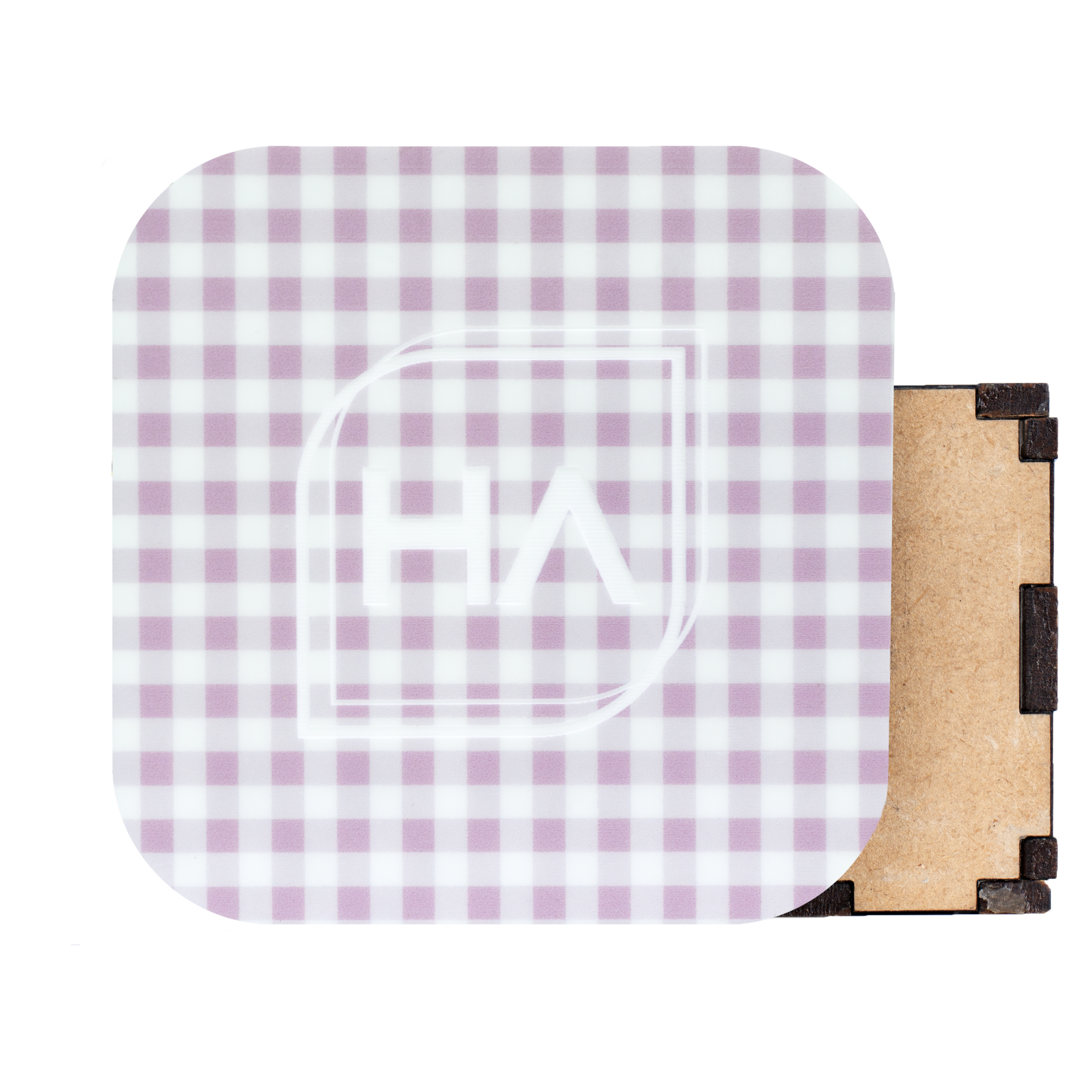 Pastel Purple Gingham MakerPrint Sheet UV printed laser material for laser cutting and laser engraving