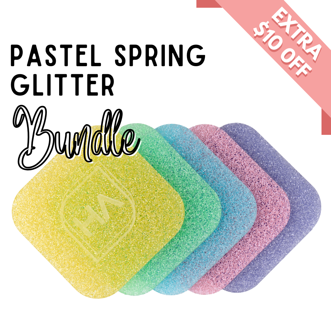1/8" Pastel Spring Fine Glitter Cast Acrylic Sheet Bundle