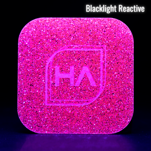 Blacklight reactive 1/8" Pink Glitter Cast Acrylic Sheet