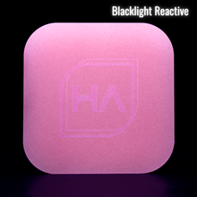 Load image into Gallery viewer, Blacklight reactive 1/8&quot; Pink Glow in the Dark Cast Acrylic Sheet
