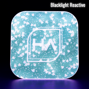 Blacklight reactive 1/8" Pink Holographic Hearts Confetti Cast Acrylic Sheet