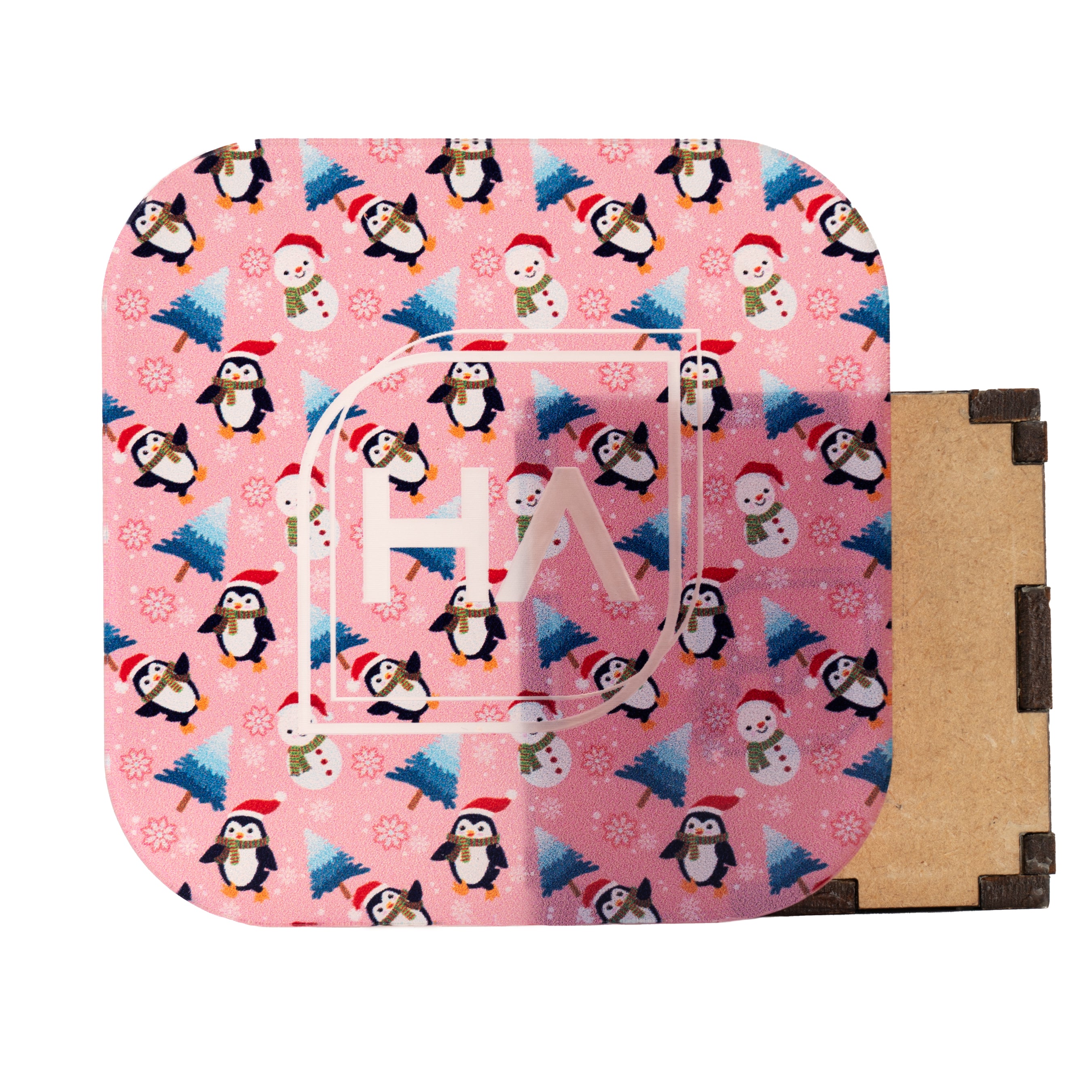 1/8" Pink Snowmen and Friends MakerPrint Acrylic Sheet