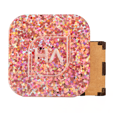 Load image into Gallery viewer, 1/8&quot; Pink Holographic Chunky Hex Confetti Cast Acrylic Sheet
