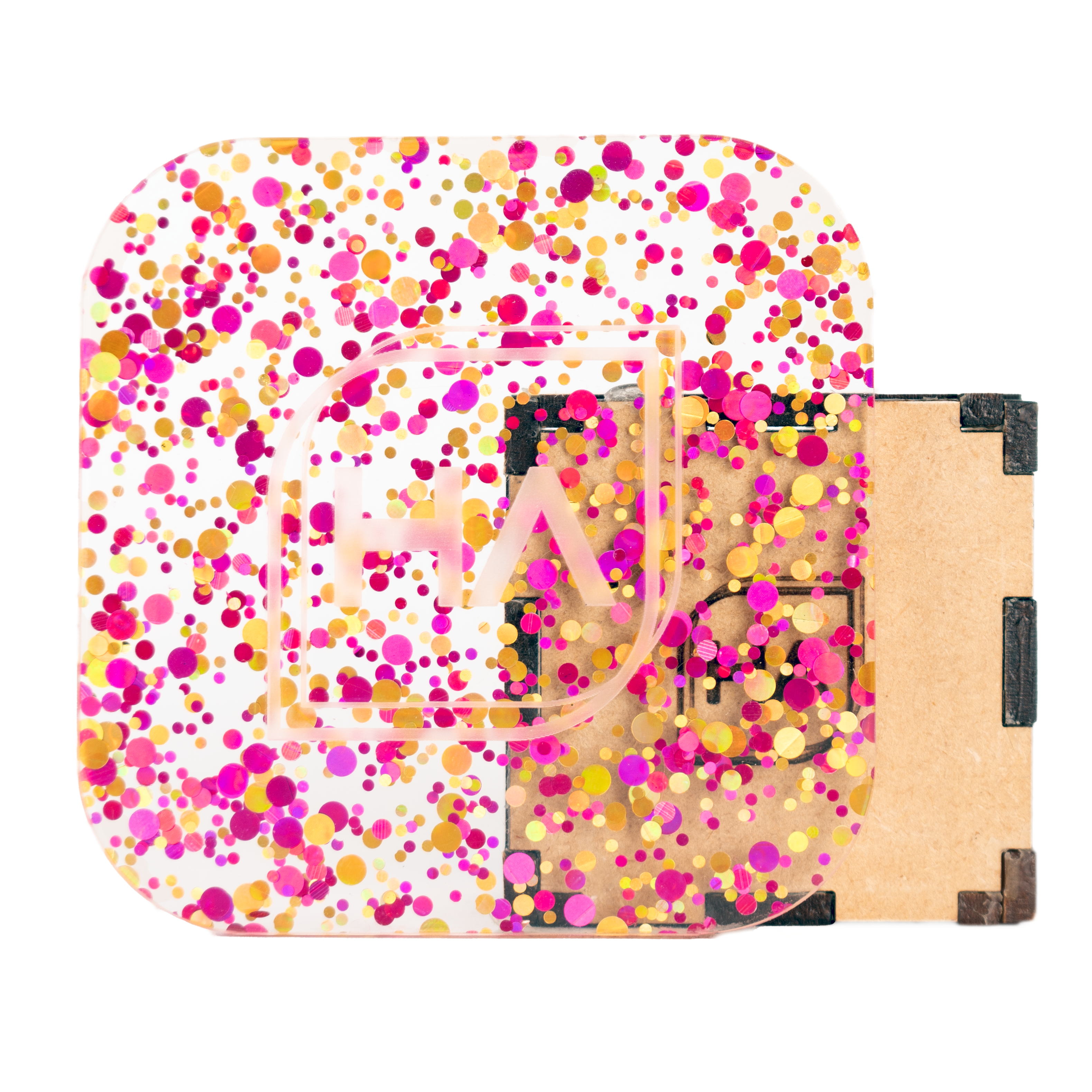 1/8" Pink Lemonade Polka Dots Cast Acrylic Sheet