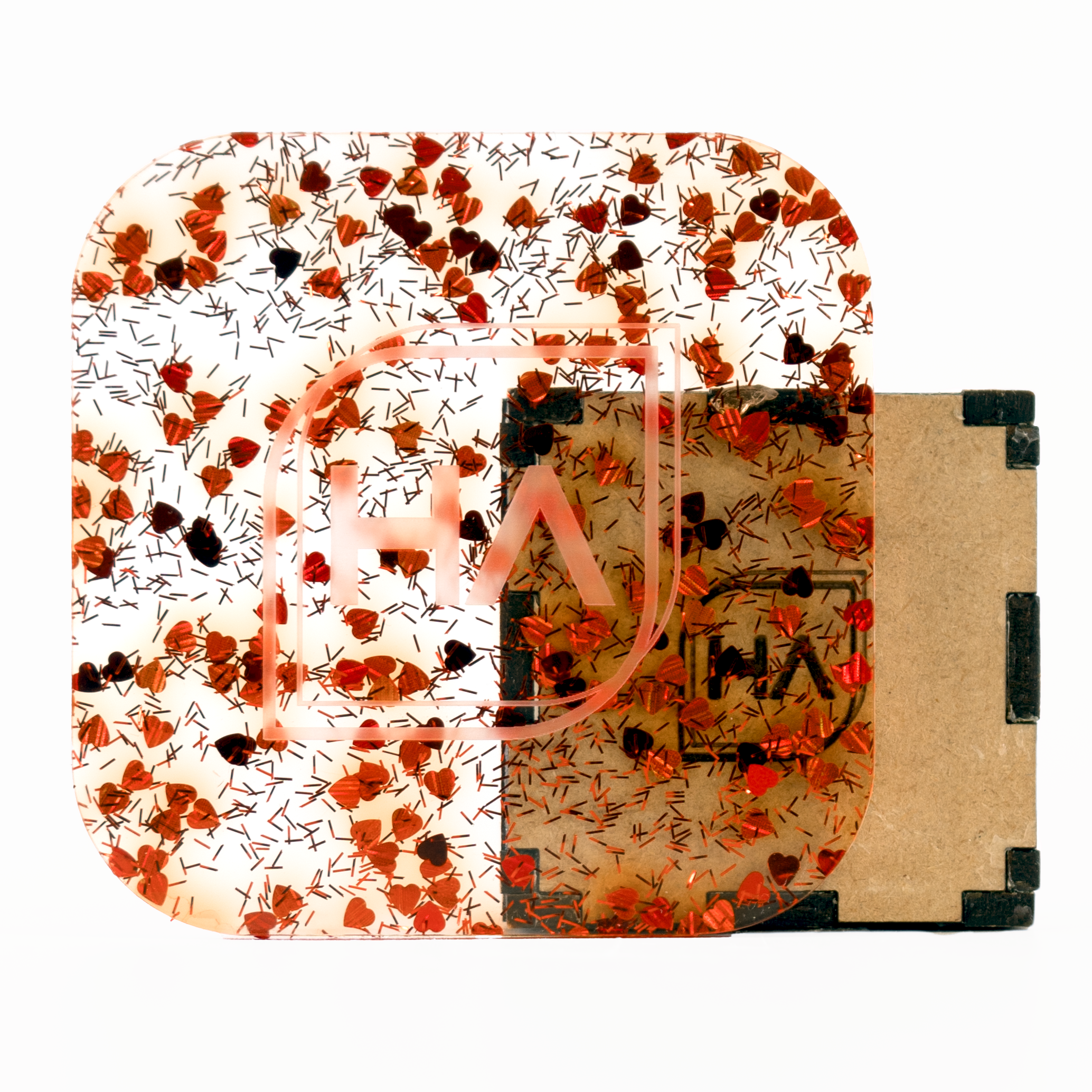 1/8" Queen of Hearts Confetti Cast Acrylic Sheet