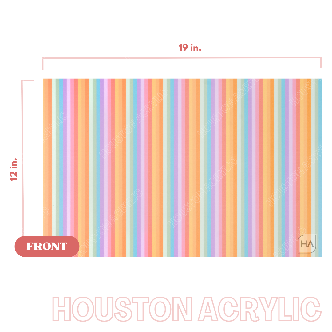 1/8" Retro Rainbow MakerPrint Cast Acrylic Sheet Full Size View
