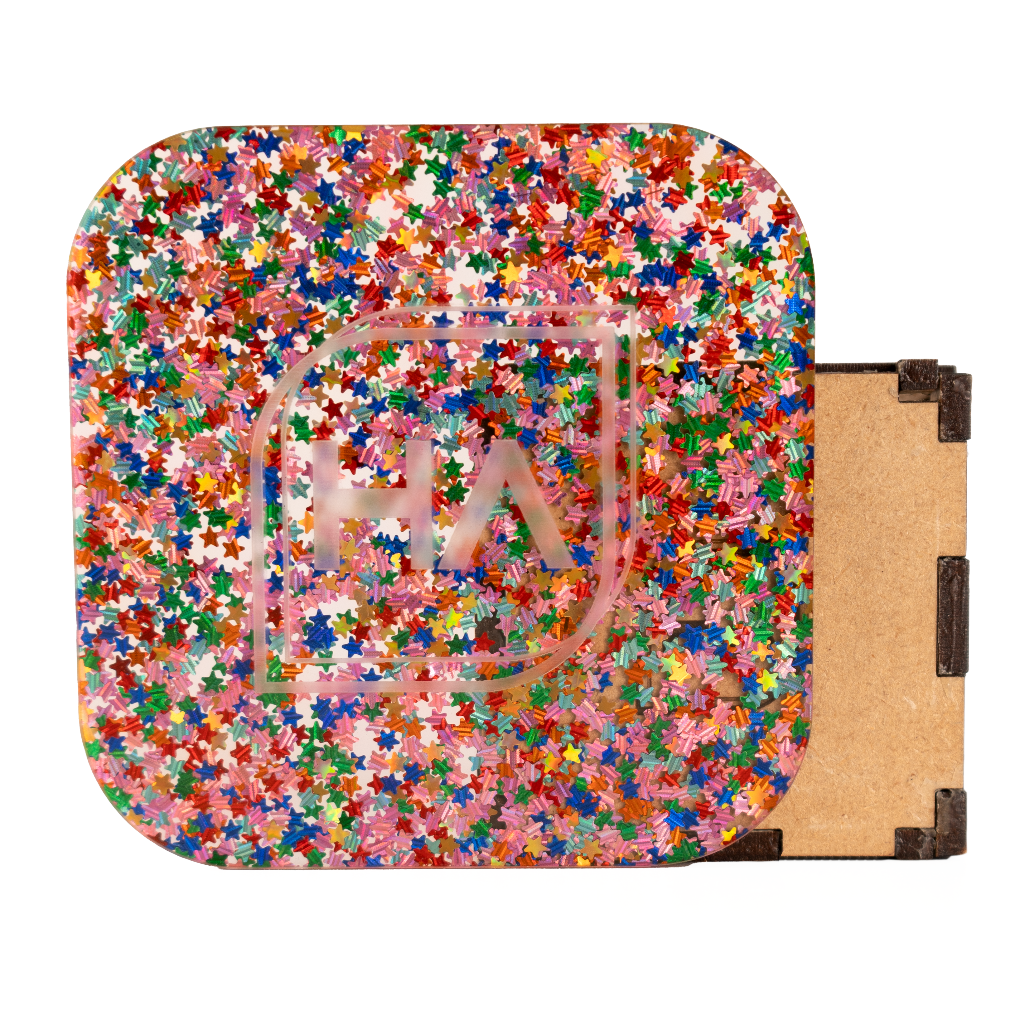 1/8" Rainbow Stars Confetti Cast Acrylic Sheet
