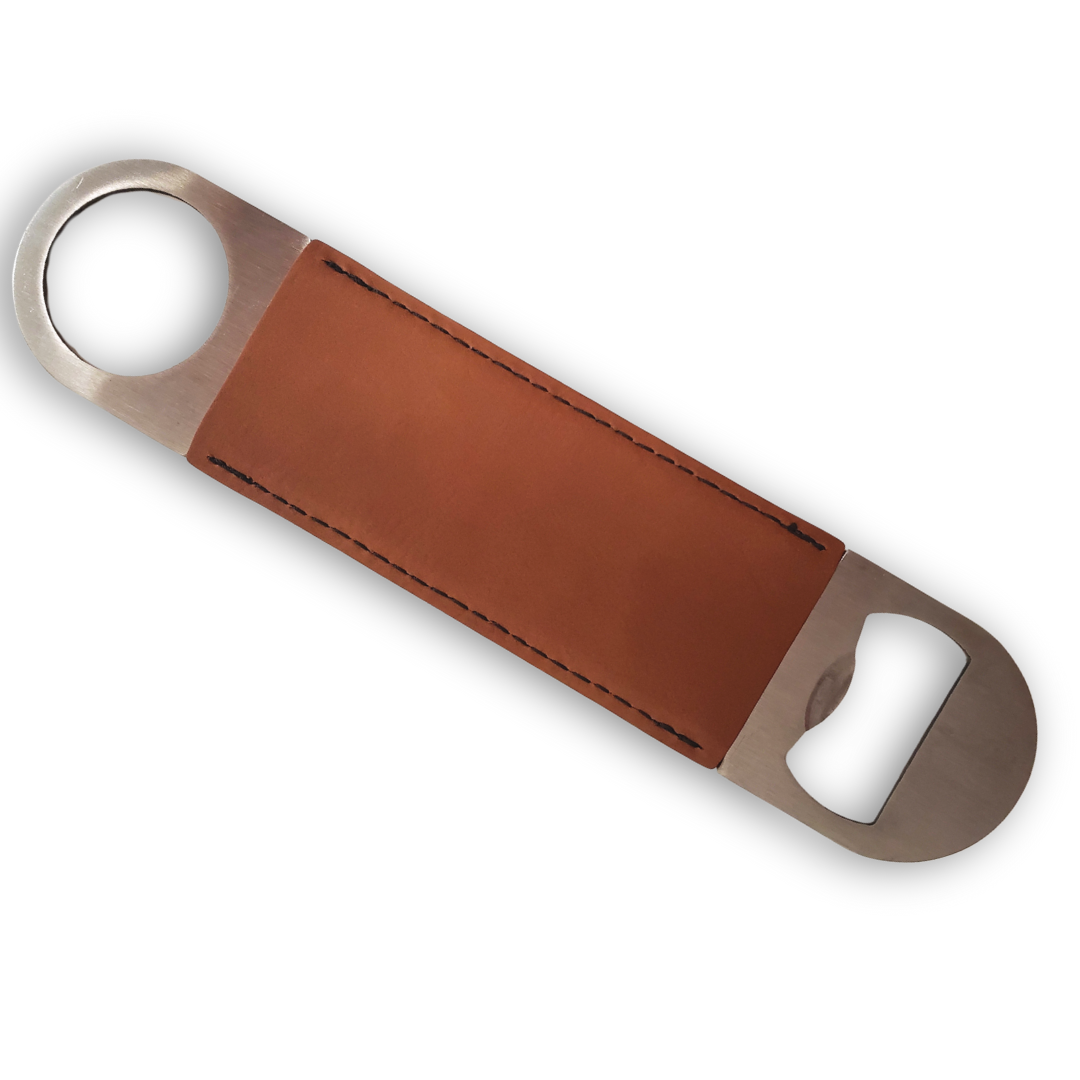 Rawhide/Black Leatherette Bottle Opener